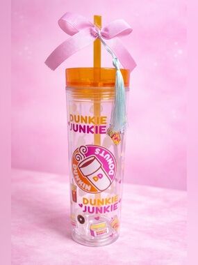 🍩 Dunkie Junkie Kids Tumbler 16 oz – Straw Cup w/ Lid – Spill Resistant